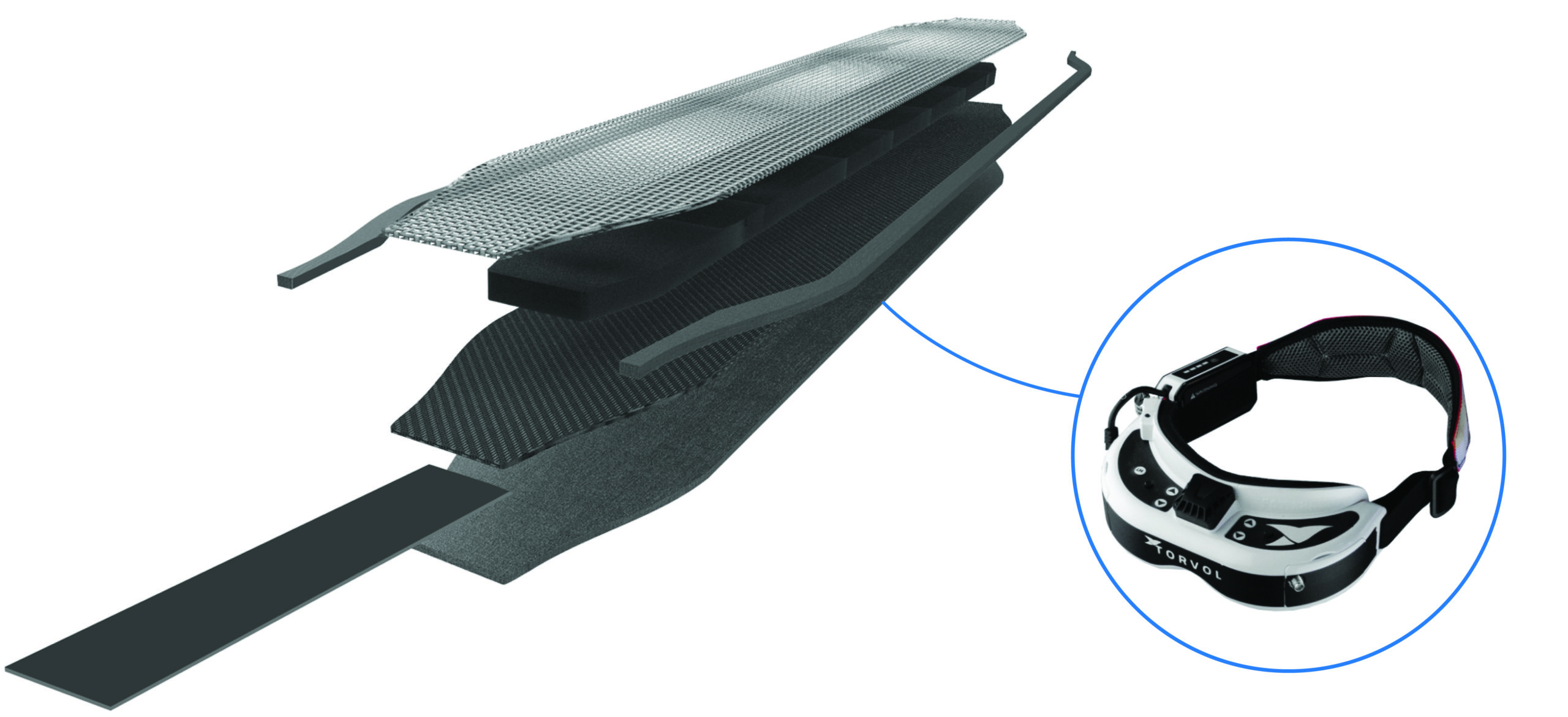 TORVOL Race Strap popruh na FPV brýle 3D mesh