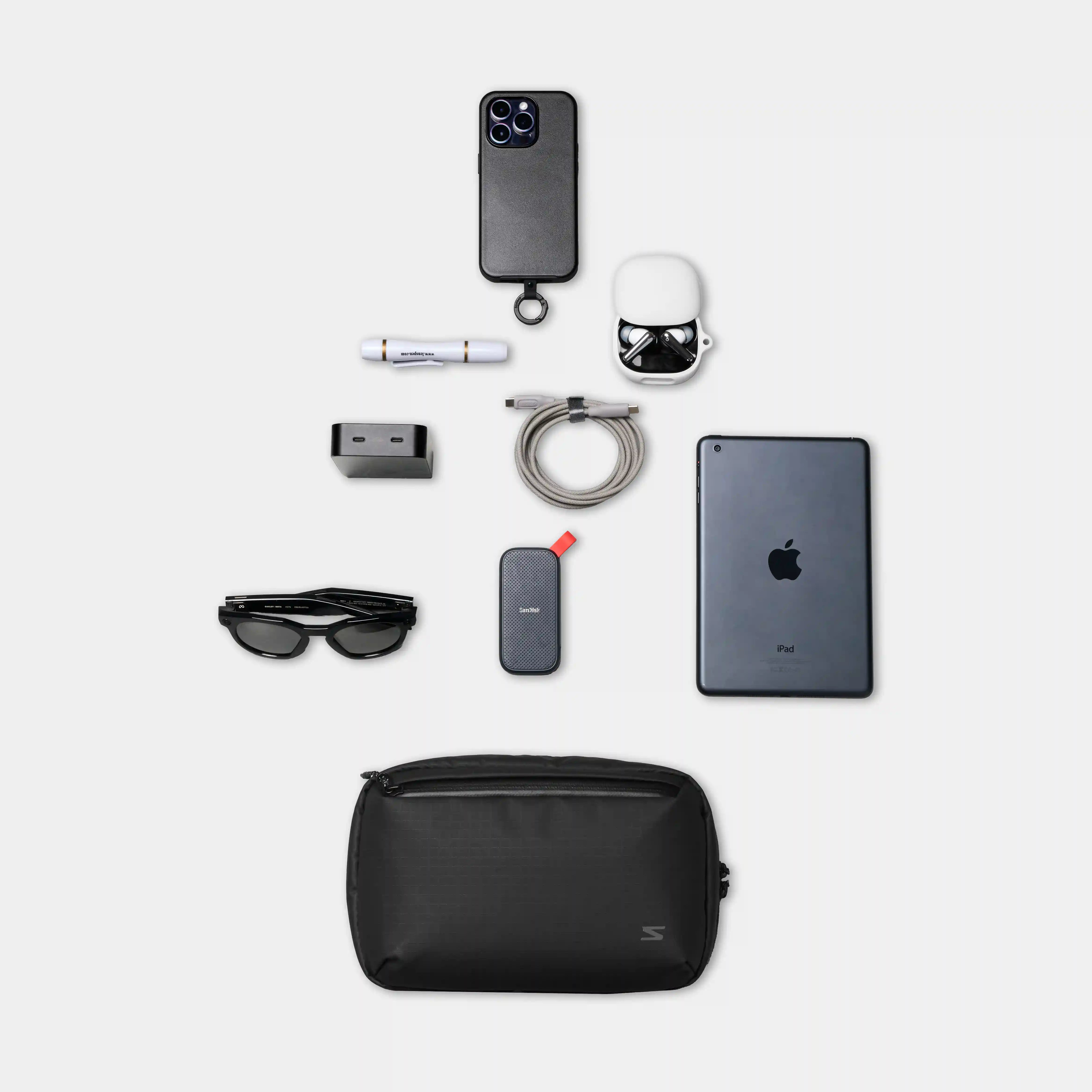Sakk Axis Clip pouzdro organizér na techniku