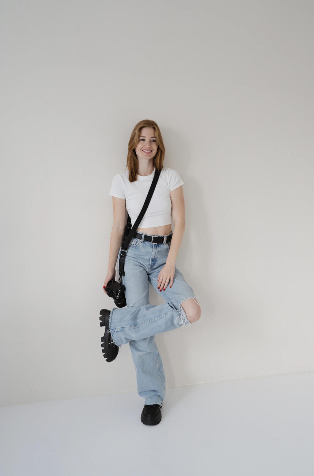 Loulex Crossbody popruh na fotoaparát černý do 150 cm