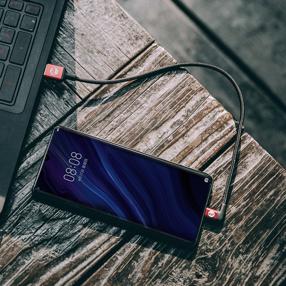 PGYTECH USB A – Type-C kabel 35 cm červený