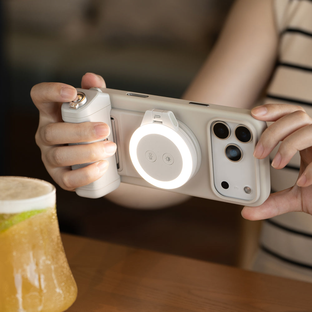 PGYTECH MagCam 2 grip na telefon Misty Gray 3000 mAh