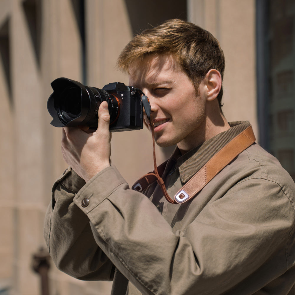 PGYTECH Camera Strap Air kožený řemínek hňedý