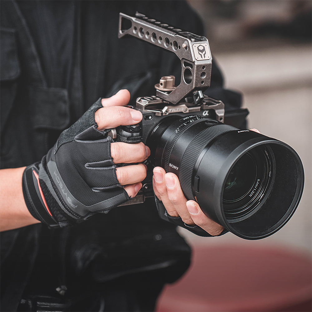 PGYTECH fotografické rukavice bezprsté M kožené